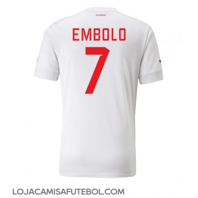 Camisa de Futebol Suíça Breel Embolo #7 Equipamento Secundário Mundo 2022 Manga Curta